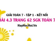 Bài 4.3 SGK Toán 7 tập 1 Kết nối tri thức